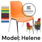 Stapelstoelen Helene. Oranje. Kantinestoelen kuipstoelen, Nieuw, Ophalen of Verzenden, Metaal, Vijf, Zes of meer stoelen