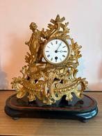 Antieke Franse Pendule met Bronzen Ornamenten, Ophalen