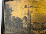 Oude gravure op koper, Rotterdamse haven, Antiek en Kunst, Ophalen of Verzenden