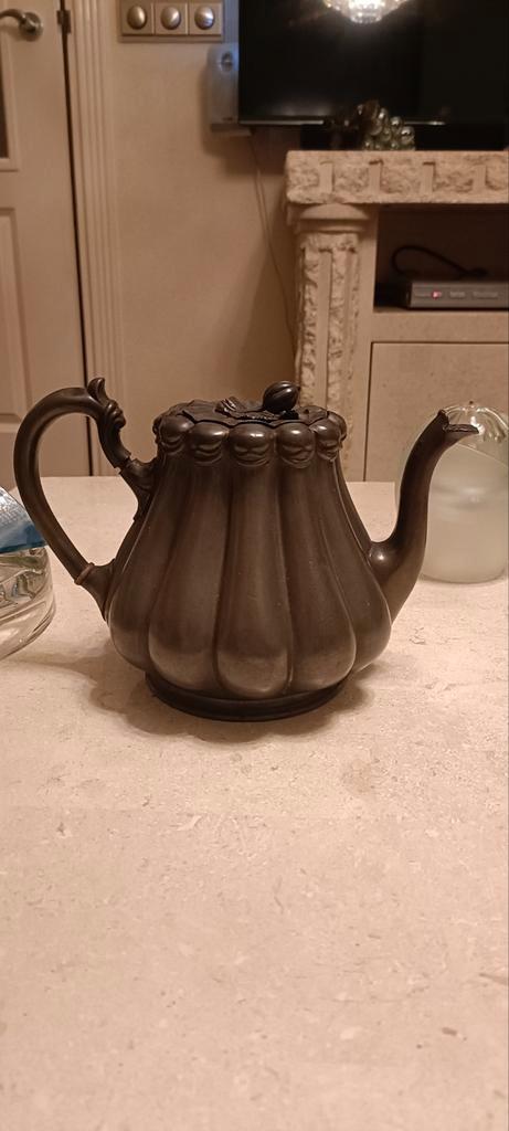 Antieke Tinnen Theepot Engels Stijl, Antiek en Kunst, Antiek | Tin, Ophalen of Verzenden