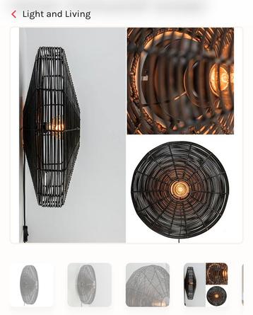 Plafondlamp of wandlamp rotan 60 cm beschikbaar voor biedingen