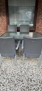 Tuinset met vier stoelen, Ophalen, 4 zitplaatsen, Gebruikt, Wicker