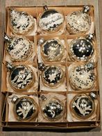 Oude kerstballen gesuikerd met teks /ster 12 stuks nr 8, Diversen, Kerst, Gebruikt, ., Ophalen of Verzenden, .
