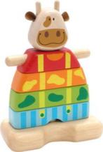 Houten stapelvorm koe I'm Toy, Kraamcadeau, Rheastraat 40, 5047 TL Tilburg, Info@hopsa.nl, Nieuw