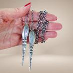 8CM! Antieke 835 zilveren BREIDOPPEN aan Jasseron ketting!, Met hanger, Verzenden, Zo goed als nieuw, X