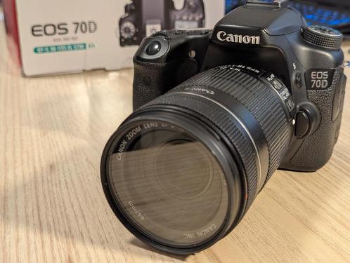 Canon 70D + EF-S 18-135 IS f/3.5-f/5.6 lens, Audio, Tv en Foto, Fotocamera's Digitaal, Zo goed als nieuw, Spiegelreflex, Canon