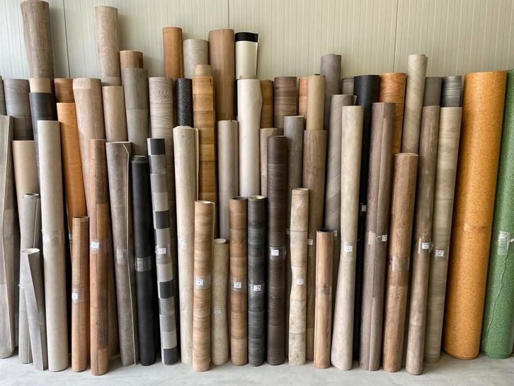 Tapijt & Vinyl Restpartij / Restanten / Coupons v.a. €5 p/m2, Huis en Inrichting, Stoffering | Vloerbedekking, Nieuw, Vinyl, Wit