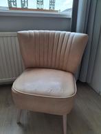 Cocktailstoeltje vintage skai leer offwhite cocktail stoel, Huis en Inrichting, Fauteuils, Ophalen, Minder dan 50 cm, Stof, Gebruikt
