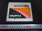 sticker omroep AVRO 4e avro rally, Verzamelen, Ophalen, Zo goed als nieuw