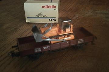 Marklin HO Lagebakwagon met bulldozer nr, 4424 met ovp beschikbaar voor biedingen