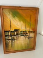 Vrolijk schilderij van N. Castro 33 x 43 cm., Ophalen of Verzenden