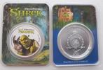 Zilveren 1 oz Dream Works Shrek 2021 gekleurd in Essay Cart., Ophalen of Verzenden, Losse munt, Zilver