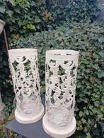 Grote  hoge windlichten met n glas erin., Ophalen, Overige materialen