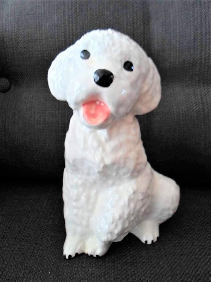 Porseleinen poedel., Verzamelen, Beelden en Beeldjes, Zo goed als nieuw, Dier, Ophalen of Verzenden