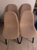 4 Moderne Eetkamerstoelen Bouclé, Huis en Inrichting, Ophalen, Gebruikt, Wit, Vier