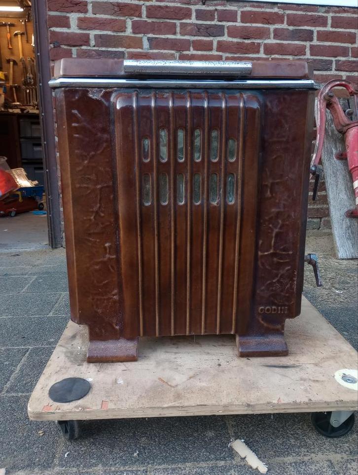 Vintage Godin Houtkachel - Art Deco Stijl, Huis en Inrichting, Kachels, Gebruikt, Vrijstaand, Houtkachel, Hout, Ophalen of Verzenden
