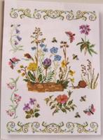Borduurpatroon  Merklap Tuin bloemen  nr 6015, Hobby en Vrije tijd, Borduren en Borduurmachines, Verzenden, Nieuw, Handborduren
