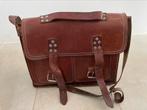 Vintage leren schooltas, Sieraden, Tassen en Uiterlijk, Tassen | Schooltassen, Ophalen, Minder dan 30 cm, Bruin, Aktetas of Boekentas