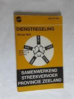 ZEELAND - SW-RTM-AMZ-ZVTM-SBM    DIENSTREGELING 28 MEI 1972, Ophalen of Verzenden, Gebruikt, Bus of Metro, Boek of Tijdschrift