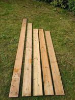 5 stuks geimpregneerde planken 1.8 x 14,5 cm  t.e.a.b., Ophalen, Zo goed als nieuw, 250 cm of meer, Planken