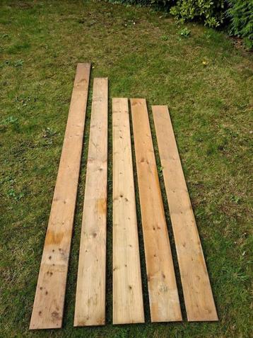 5 stuks geimpregneerde planken 1.8 x 14,5 cm  t.e.a.b. beschikbaar voor biedingen