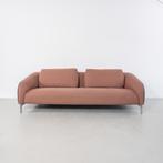 1x Leolux Elias Bank 3,5-zits/250cm Rood Stof - Grijs leer, Niet ingevuld, Metaal, Niet ingevuld, Ophalen of Verzenden