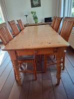 Eettafel met zes stoelen., Huis en Inrichting, Complete eetkamers, Ophalen, Gebruikt, 4 tot 6 stoelen
