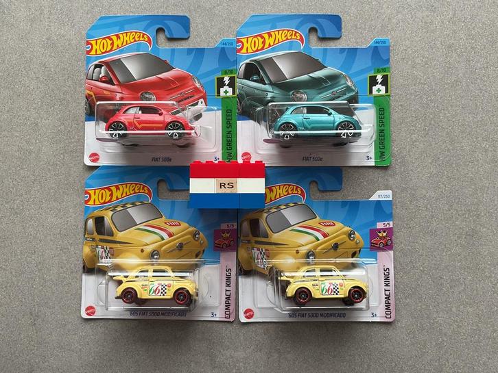 Hot Wheel Fiat 500 Collectie 4 stuks - Nieuw !, Hobby en Vrije tijd, Modelauto's | Overige schalen, Nieuw, Auto, Ophalen of Verzenden