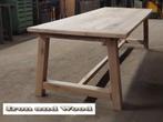 Robuuste maatwerk oud eiken kloostertafel  van wagonplanken, Antiek en Kunst, Ophalen