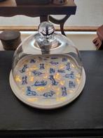 Glazen stolp decoupage teckels Heinen Delftsblauw stijl, Ophalen