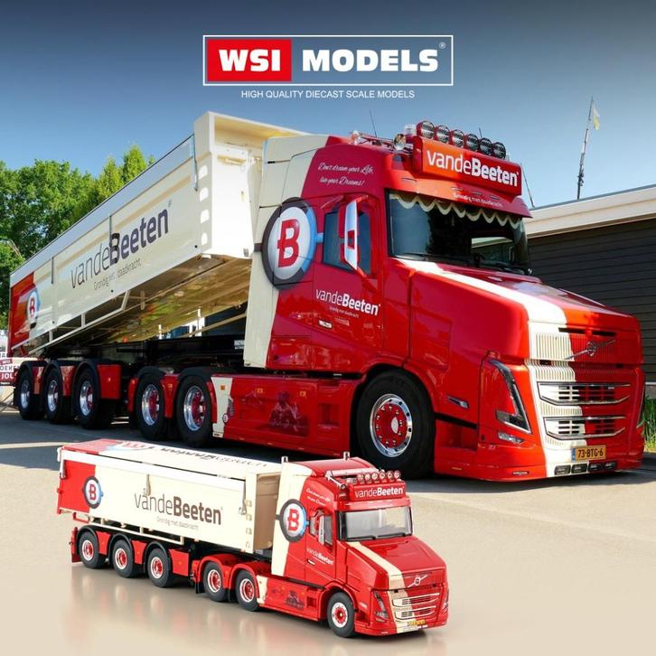 WSI VLASTUIN  VT5 6X2  + TIPPER TRAILER 3AXLE  V D  BEETEN, Hobby en Vrije tijd, Modelauto's | 1:50, Nieuw, Bus of Vrachtwagen