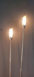 RVS Vloerlamp met 7 matglazen kelken (G4) en voetschakelaar, Ophalen, 150 tot 200 cm