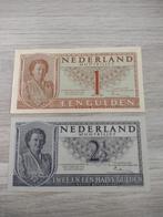 Setje vrijwel UNC biljetten 1 en 2,5 gulden 1949, muntbiljet, Ophalen of Verzenden