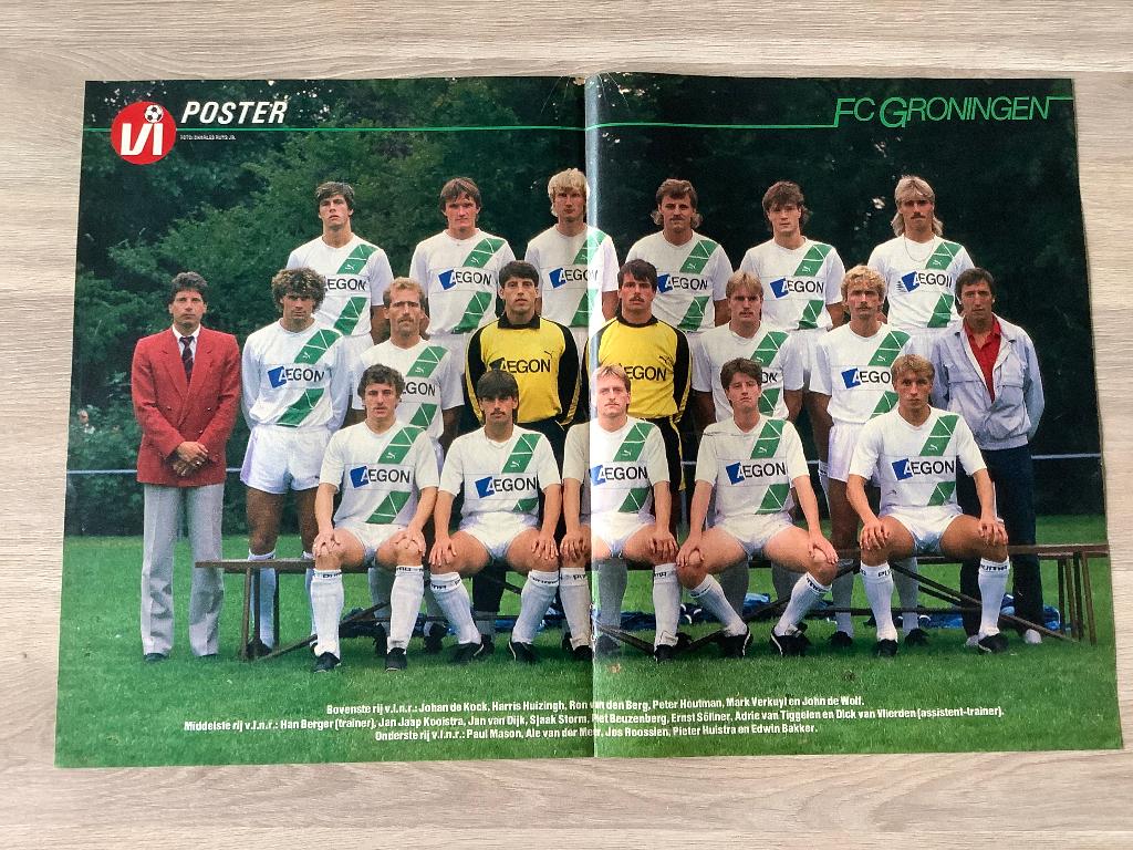Poster FC Groningen Half jaren 80, Verzamelen, Sportartikelen en Voetbal, Ophalen of Verzenden, Zo goed als nieuw, Overige binnenlandse clubs