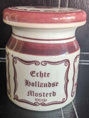 Vintage mosterdpot Delfts rood