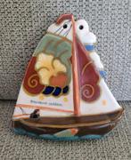 Plateel wandhanger zeilboot  / souvenir / zeldzaam /Jaren 30, Antiek en Kunst, Ophalen of Verzenden