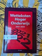 Gratis Wetteksten Hoger Onderwijs 2021-2022, Boeken, Alpha, Onbekend, Gelezen, HBO