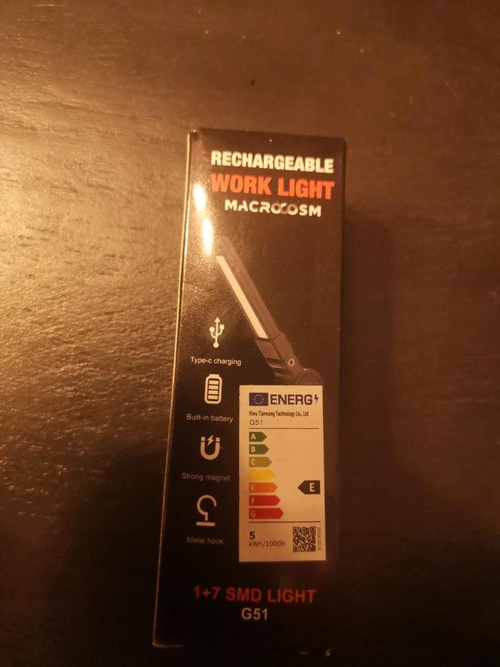 Oplaadbare Werk Lamp - Nieuw in Verpakking!, Doe-het-zelf en Verbouw, Bouwverlichting, Nieuw, Lamp, Minder dan 50 watt, Ophalen of Verzenden