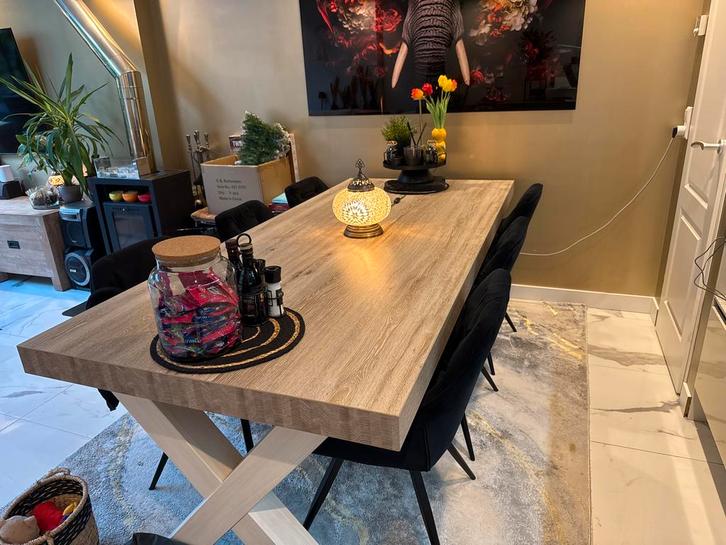 Houten Eettafel voor 6 personen, Huis en Inrichting, Tafels | Eettafels, Gebruikt, 50 tot 100 cm, 150 tot 200 cm, Vijf personen of meer