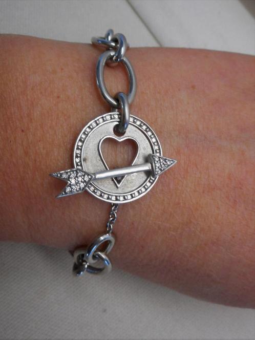 zilveren prachtige armband met bijzonder staaf slot nr.1707, Sieraden, Tassen en Uiterlijk, Armbanden, Zo goed als nieuw, Zilver