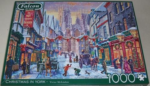 Puzzel *** CHRISTMAS IN YORK *** 1000 stukjes Falcon De Luxe, Hobby en Vrije tijd, Denksport en Puzzels, Zo goed als nieuw, Legpuzzel