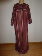 Vintage maxi kaftan jurk 42/44 multikleur strepen splitten, Maat 42/44 (L), Vintage, Onder de knie, Zo goed als nieuw