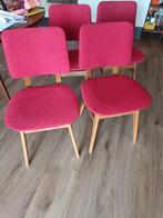 vintage retro houten jaren 60 stoelen, Ophalen, Gebruikt, Vier