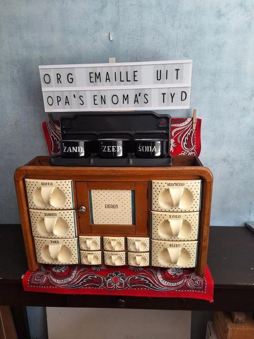 NOSTALGIE & ORIGINEEL EMAILLE & opa's&oma's tijd, Antiek en Kunst, Antiek | Keukenbenodigdheden, Ophalen of Verzenden