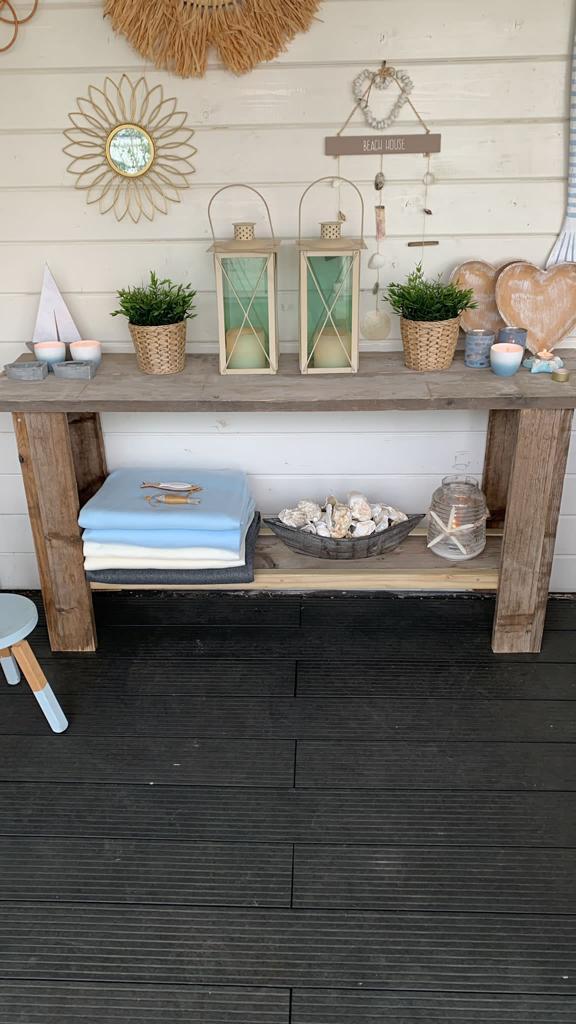 Sidetable nieuw van steigerhout opsturen €18,00, Tuin en Terras, Tuinsets en Loungesets, Nieuw, Steigerhout, Ophalen of Verzenden
