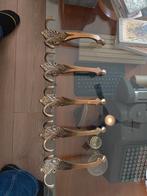 5 stuks messing antiek kapstok haken., Ophalen of Verzenden, Metaal, Wandkapstok, Minder dan 100 cm