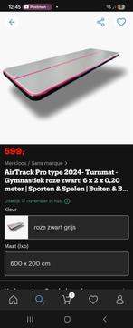 Airtrack Turnmat 6 Meter - Turnen & Gymnastiek, Ophalen of Verzenden, Gebruikt, Benen, Fitnessmat