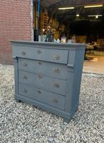 Antiek eiken empire ladenkast., Huis en Inrichting, Kasten | Ladekasten, Ophalen, Gebruikt, 100 tot 150 cm, 5 laden of meer