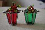 2 x oude kerstbal/kerstversiering lantaarn, Ophalen of Verzenden, Gebruikt