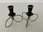 Vintage zweedse kandelaars ontwerp Gunnar Ander, Huis en Inrichting, Woonaccessoires | Kandelaars en Kaarsen, Gebruikt, Zwart